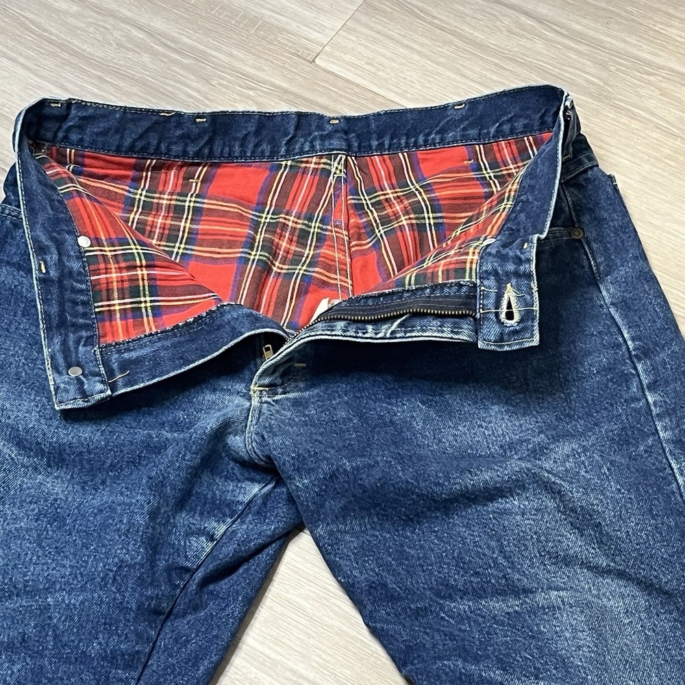 Vintage L.L. Bean Jeans Mens 36x30‎ Blue Denim Flannel Lined Made USA Pants 90s
